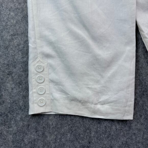 Ann Taylor‎ Loft Womens 4P White Linen Capri Lined Pant - Picture 5 of 7
